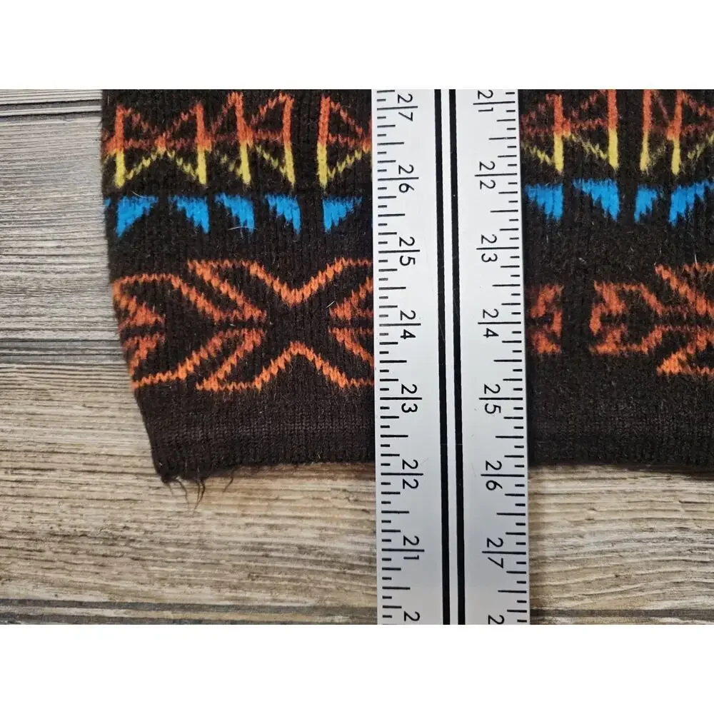 Earth Ragz Baja Hoodie Wool Cotton Aztec Southwestern Pullover Jacket Size M